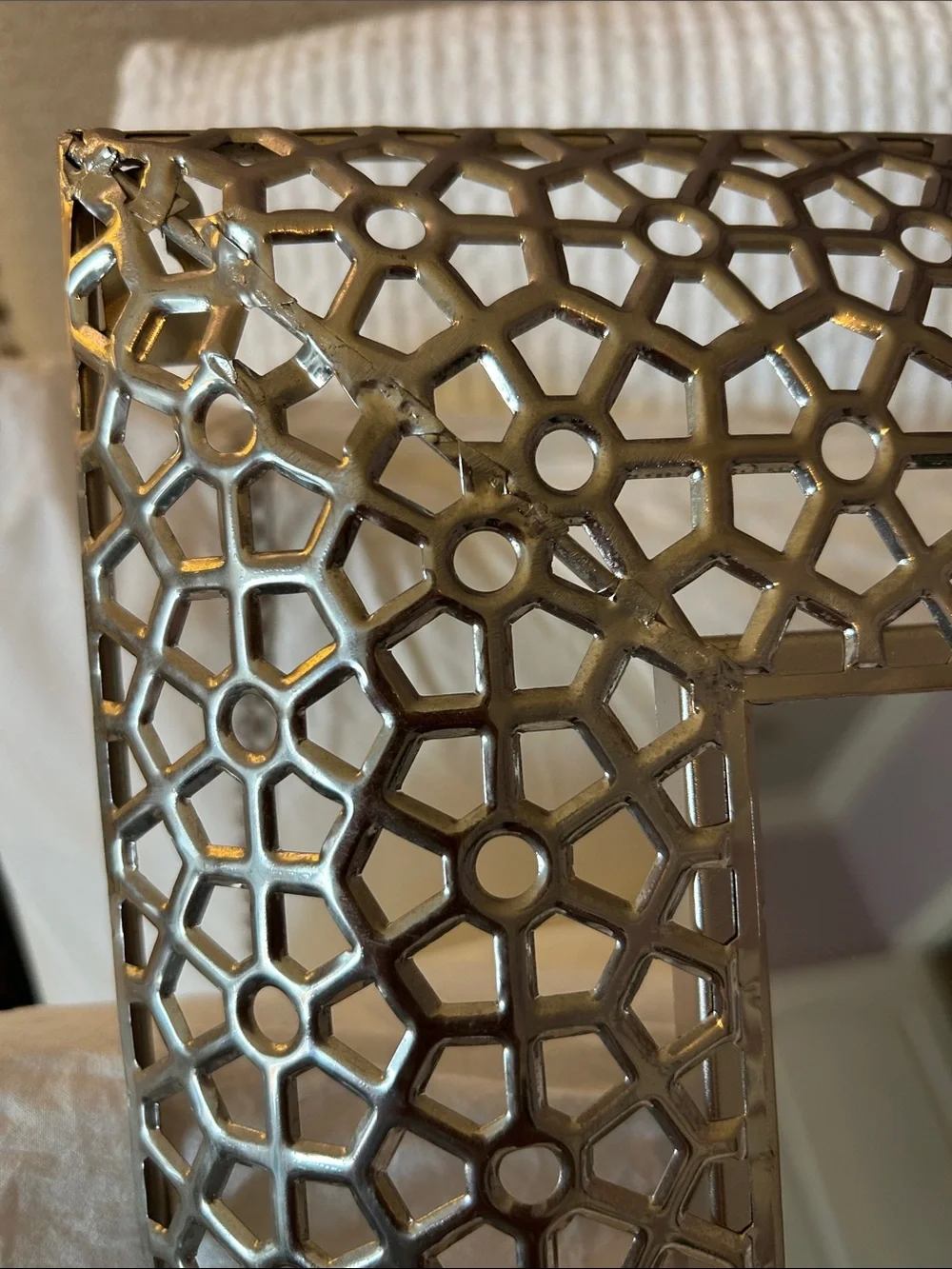 Decorative Geometric Silver Wall Mirror - Brand Unknown